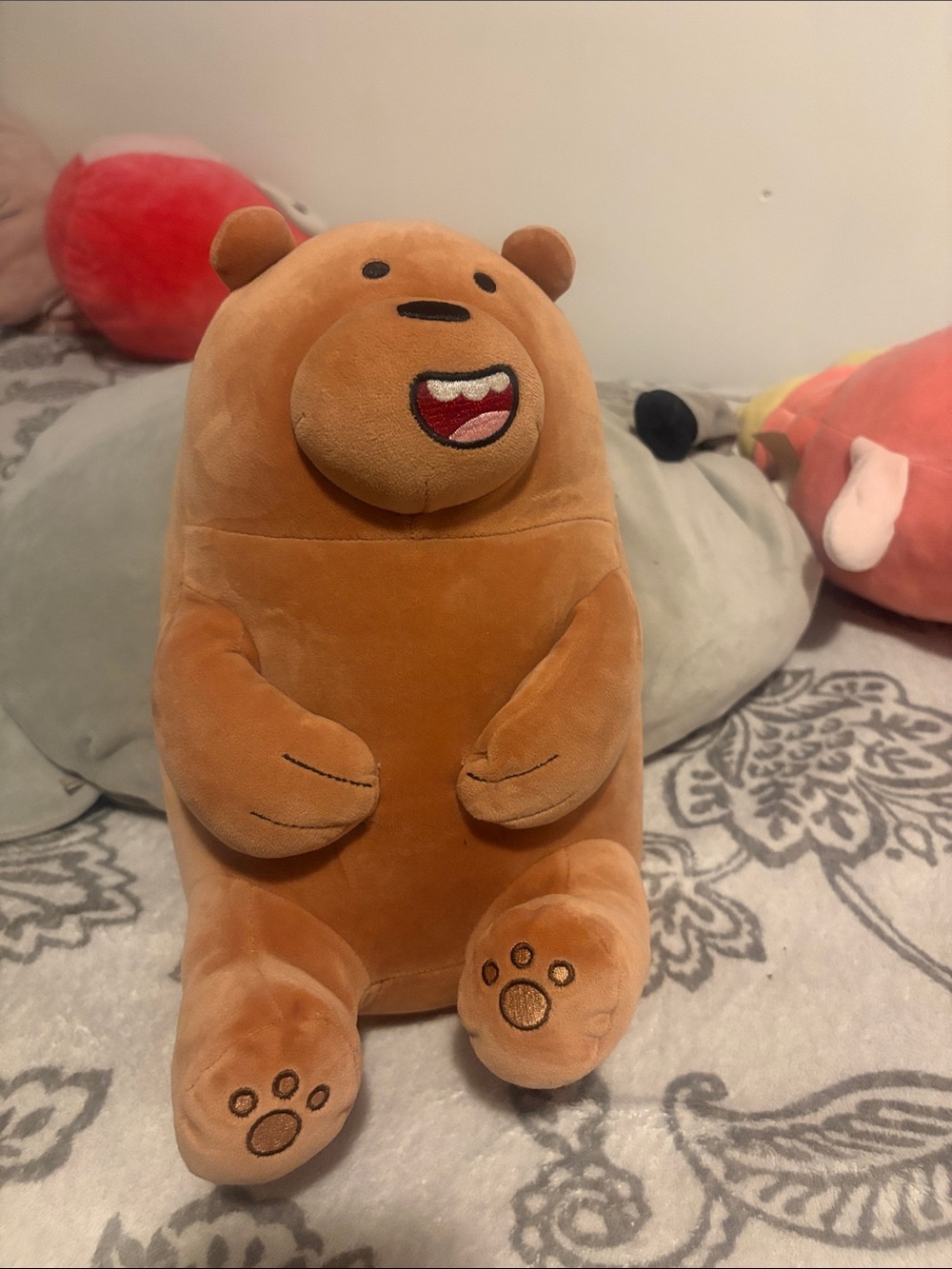 Soft Brown Cartoon Bear Plush Toy - Cute Huggable Stuffed Animal